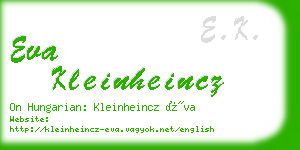 eva kleinheincz business card